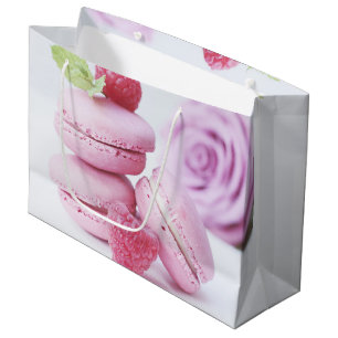 Rosa hallonmacarons fransk bakverk foto