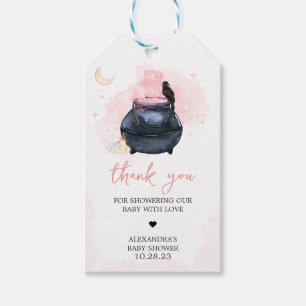 Rosa Halloween A Baby bringar favorittaggar Presentetikett