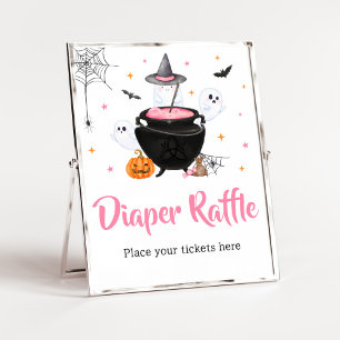 Rosa Halloween Baby brinner upp i Raffle Poster