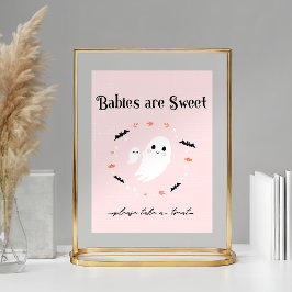 Rosa Halloween Baby duschfavoritskylt, Little Boo Poster