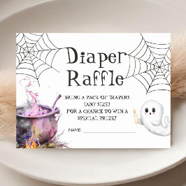 Rosa Halloween Baby Shower Blöja Lotteri Tilläggskort