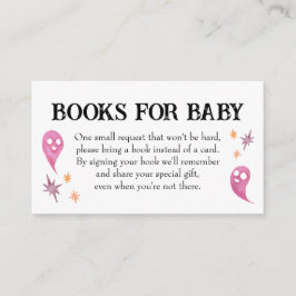 Rosa Halloween Baby Shower Bokar för Baby Tilläggskort