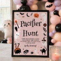 Rosa Halloween Baby Shower Flickpojke Sökar-Game f