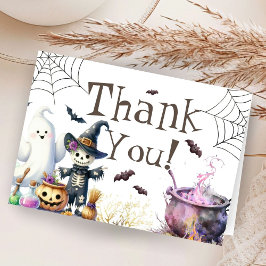 Rosa Halloween Baby Shower Foltyde tackkort