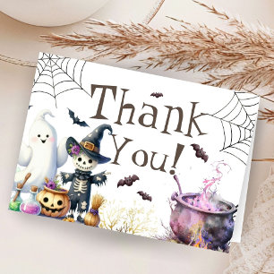 Rosa Halloween Baby Shower Foltyde tackkort