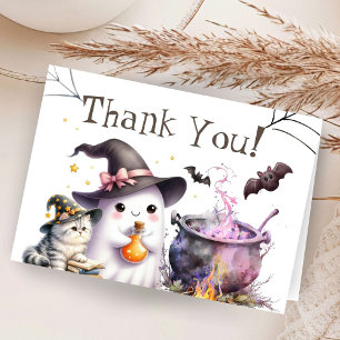 Rosa Halloween Baby Shower Foltyde tackkort