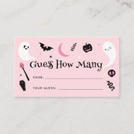 Rosa Halloween Baby Shower gissar hur många spel Tilläggskort