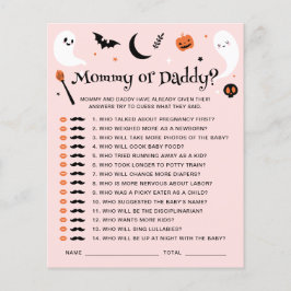 Rosa Halloween Baby Shower Mamma eller pappa Game