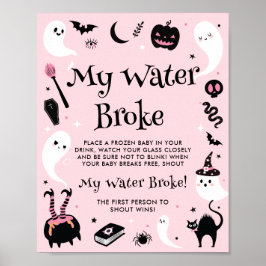 Rosa Halloween Baby Shower My Vatten Fattig Game Poster