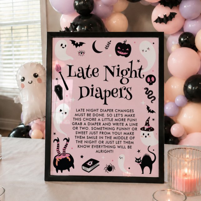 Rosa Halloween Babyfirande Sängvätar Poster (Skapare uppladdad)