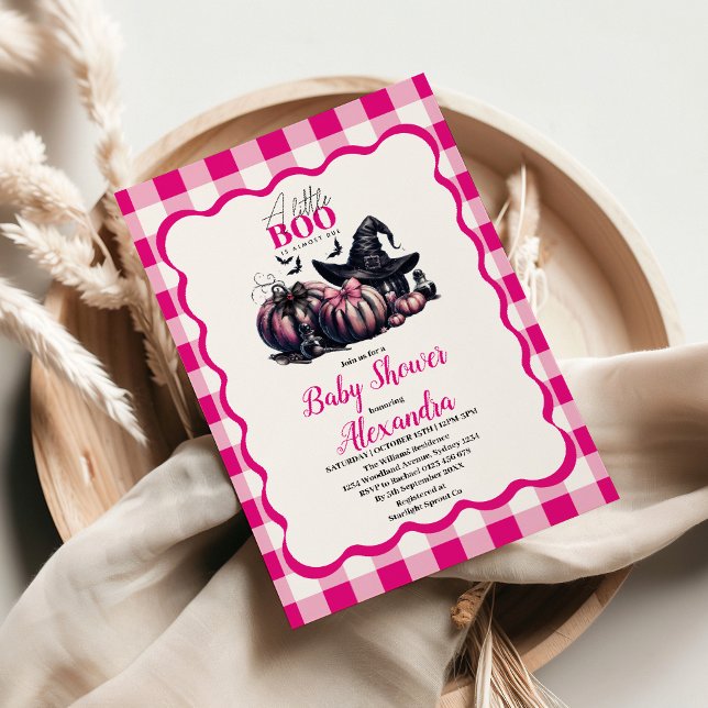 Rosa Halloween-bebyshow Inbjudningar (Skapare uppladdad)
