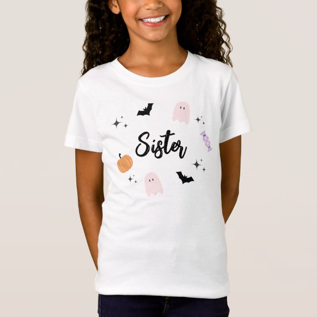 Rosa Halloween Birthday Sister T-Shirt (Framsida)