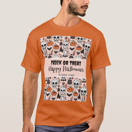 Rosa Halloween Bus eller godis Anpassningsbar Fami T Shirt