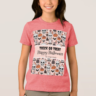 Rosa Halloween Bus eller godis Anpassningsbar Fami T Shirt