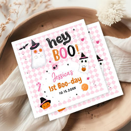 Rosa Halloween Cute Ghost 1:a födelsedagen Pappersservett