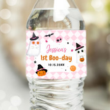 Rosa Halloween Cute Ghost 1:a födelsedagen
