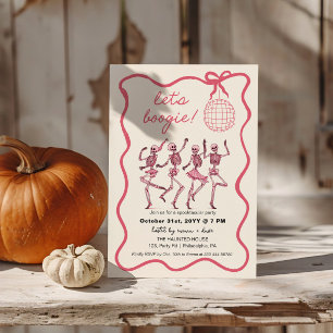 Rosa Halloween Dancing Party Skadliga skeletter Meddelande