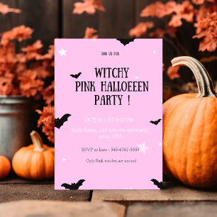rosa halloween fest, inbjudan, inbjudningar