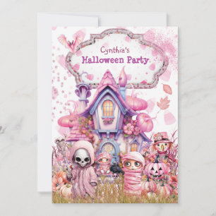 Rosa Halloween fest Inbjudningar