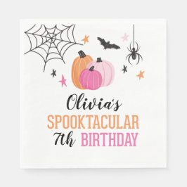 Rosa Halloween-födelsedagsfest med spöken Pappersservett
