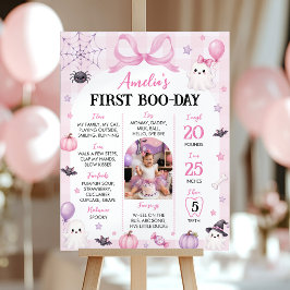 Rosa Halloween Första Boo-Dagen Fest Foto Milstolp Poster