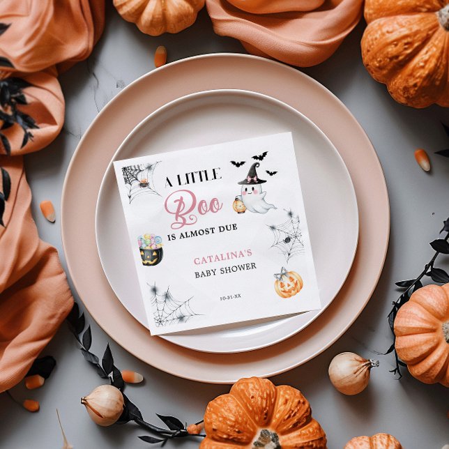 Rosa Halloween Ghost Baby Shower Pappersservett (Skapare uppladdad)