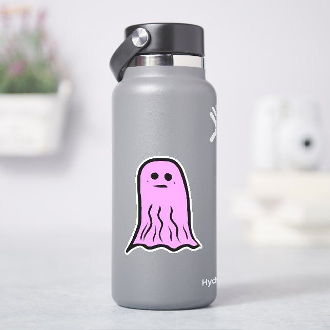 Rosa Halloween Ghost Klistermärken (HydroFlask)