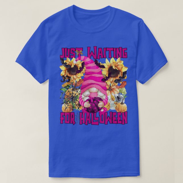 Rosa Halloween Gnome Cute Solros Mönster för Wo T Shirt (Design framsida)
