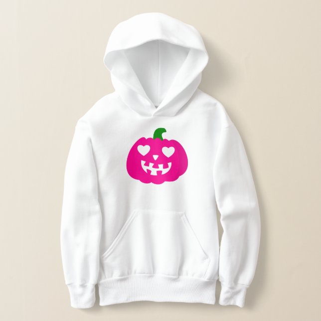 rosa halloween hjärta pumpa jack-o-lantern t shirt (Laydown)
