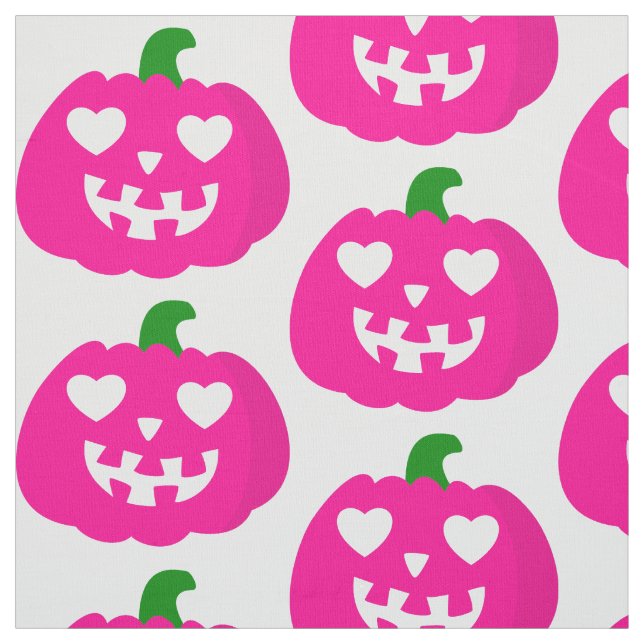 rosa halloween hjärta pumpa jack-o-lanterne tyg (Provkarta)
