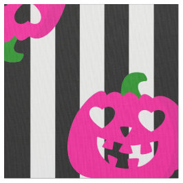 rosa halloween hjärta pumpa randig tyg