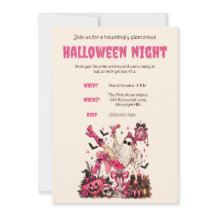 Rosa Halloween-inbjudan