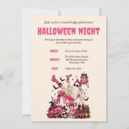 Rosa Halloween-inbjudan Inbjudningar