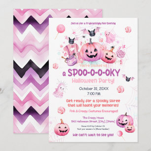 Rosa Halloween Inbjudningar