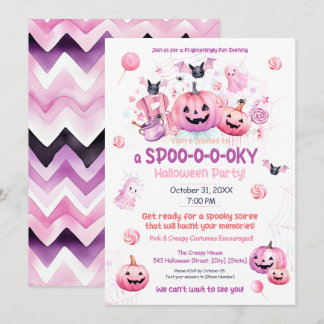 Rosa Halloween Inbjudningar