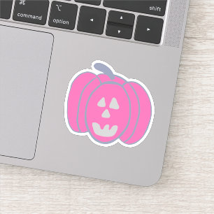 Rosa Halloween Jack-o-lantern Klistermärken
