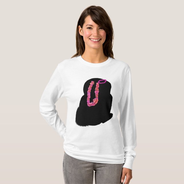 Rosa Halloween-kanindräkt T Shirt (Hel framsida)