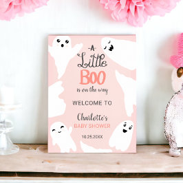 Rosa Halloween lilla boo spöken babydusch Poster