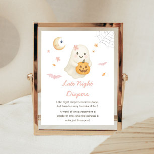 Rosa Halloween Lille Boo Natt Diaper Skylt