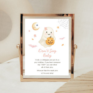 Rosa Halloween Little Boo Don't Say Baby-skylt Poster