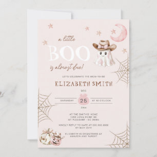 Rosa Halloween Little Boo Nästan förträfflig babys Inbjudningar