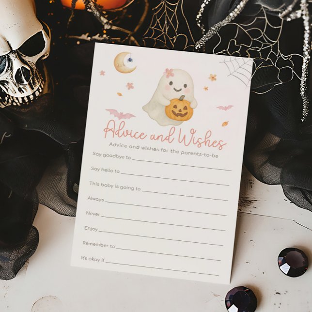 Rosa Halloween Little Boo Råd och Önskningar Lek (Girl Little Boo Baby Shower Advice and Wishes Game)