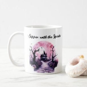 Rosa Halloween Mugg Cute Spooky, Haunted House