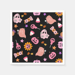 Rosa Halloween Pappersservett