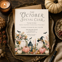 Rosa Halloween-spökfest-inbjudan