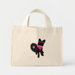 Rosa Halloween svart hund kostym Mini Tygkasse