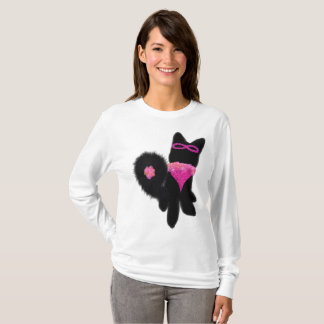 Rosa Halloween svart hund kostym T Shirt