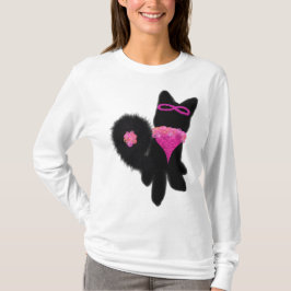 Rosa Halloween svart hund kostym T Shirt