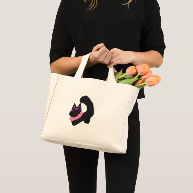 Rosa Halloween svart kattdräkt Mini Tygkasse (Framsida (produkt))