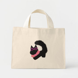 Rosa Halloween svart kattdräkt Mini Tygkasse